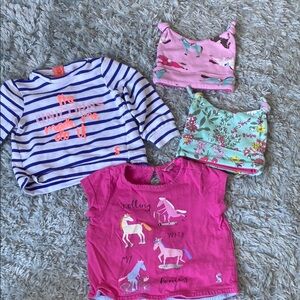 Joules Kids Shirts & Tops & Hats - Striped Blue, Pink, and Floral